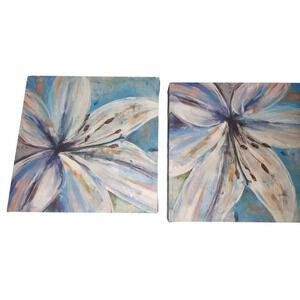 Set of 2 Canvas Mounted Floral Prints